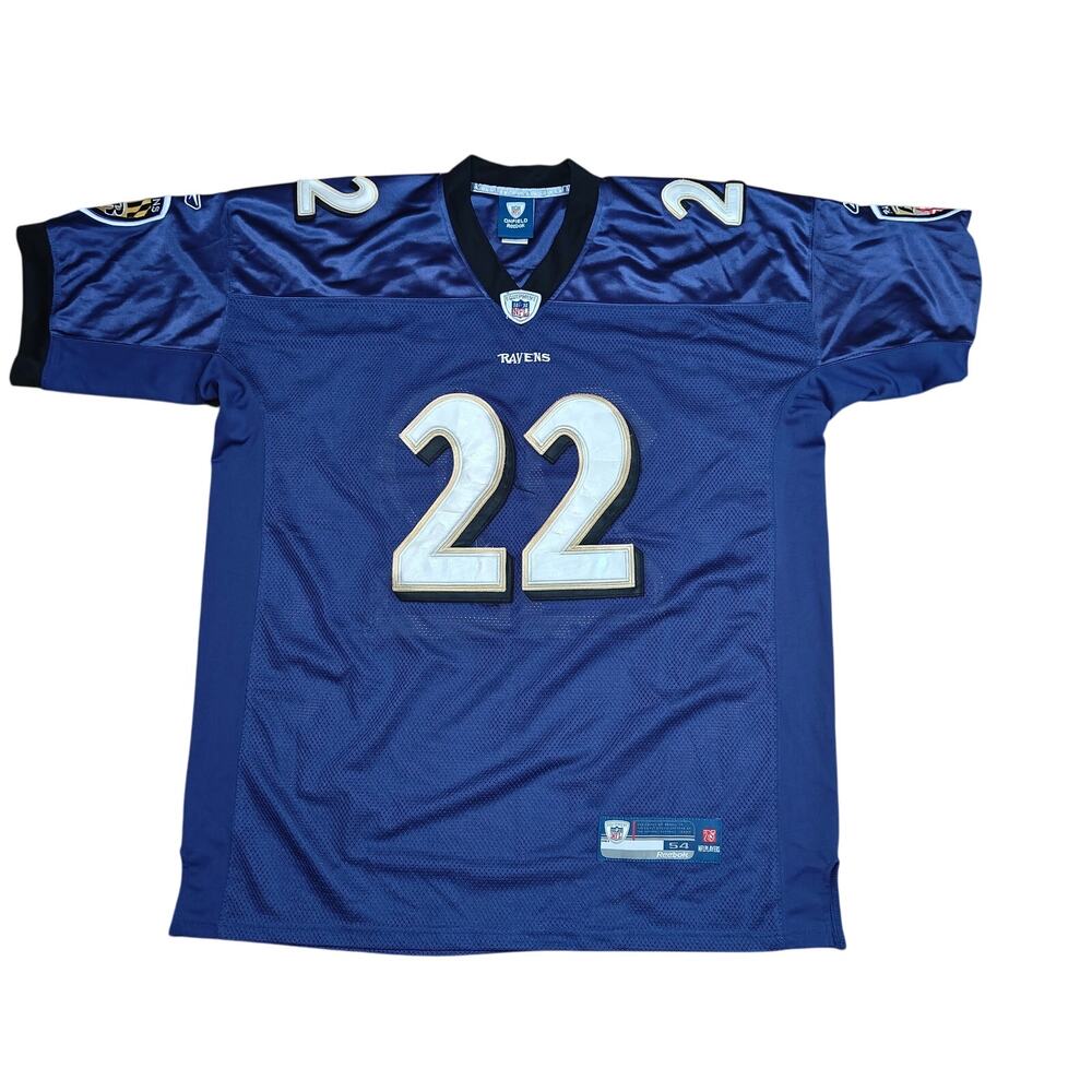 NFL On Field Reebok Baltimore Ravens Smith #22 Size 54 Purple Jersey